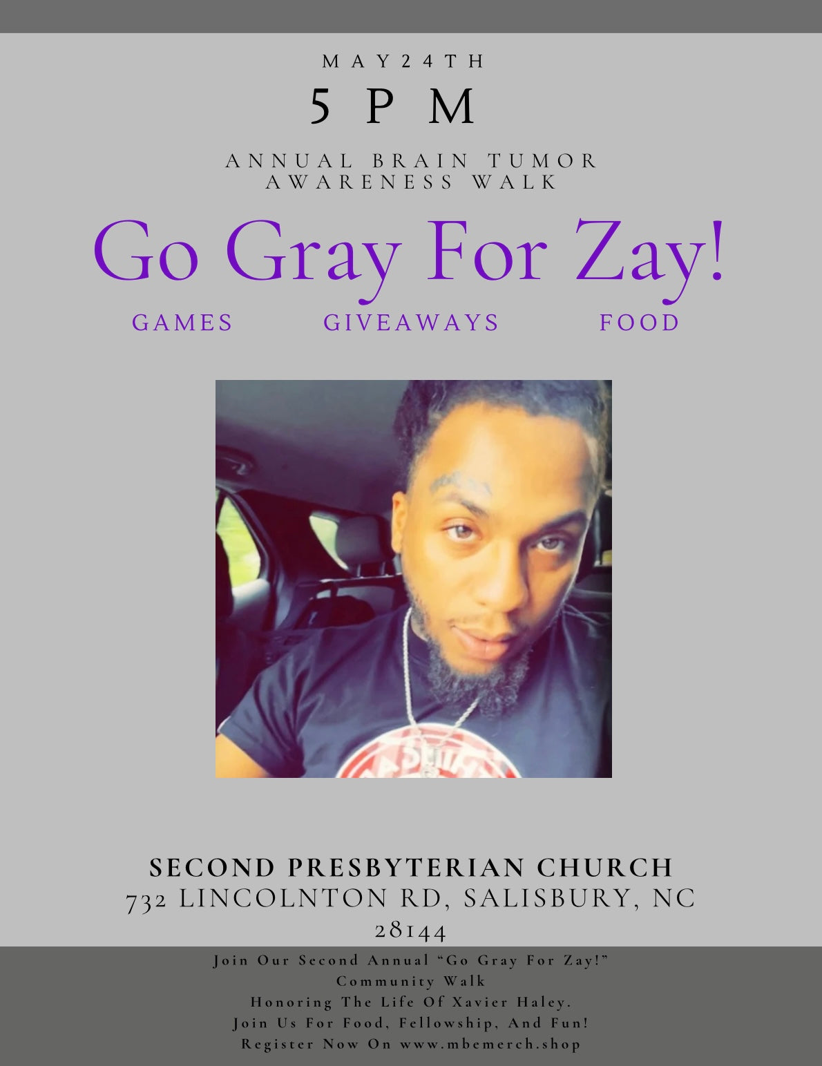 Go Gray For Zay! BTA Walk VIP Package